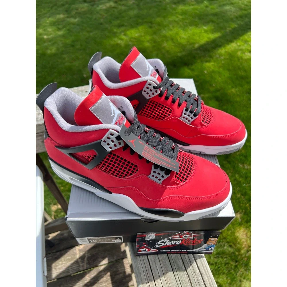 Jordan 4 Retro Toro Bravo Fire Red Black Cement Grey FQ8138-600 Size‎ 8-12